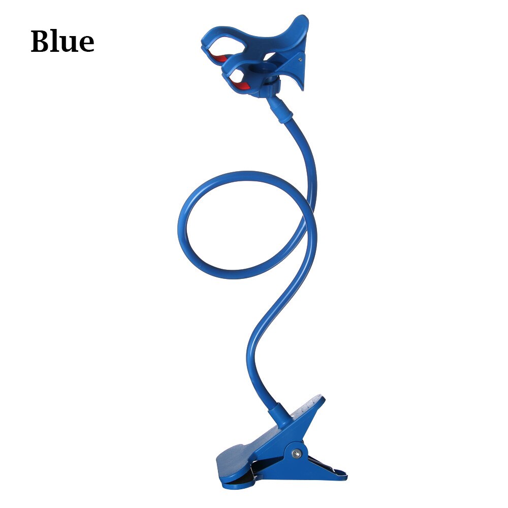 Mount Stand 360° Rotating Plastic Mobile Phone Stand Clamp Bed Desk Lazy Holder Flexible Arm Mobile Phone Rack: Blue
