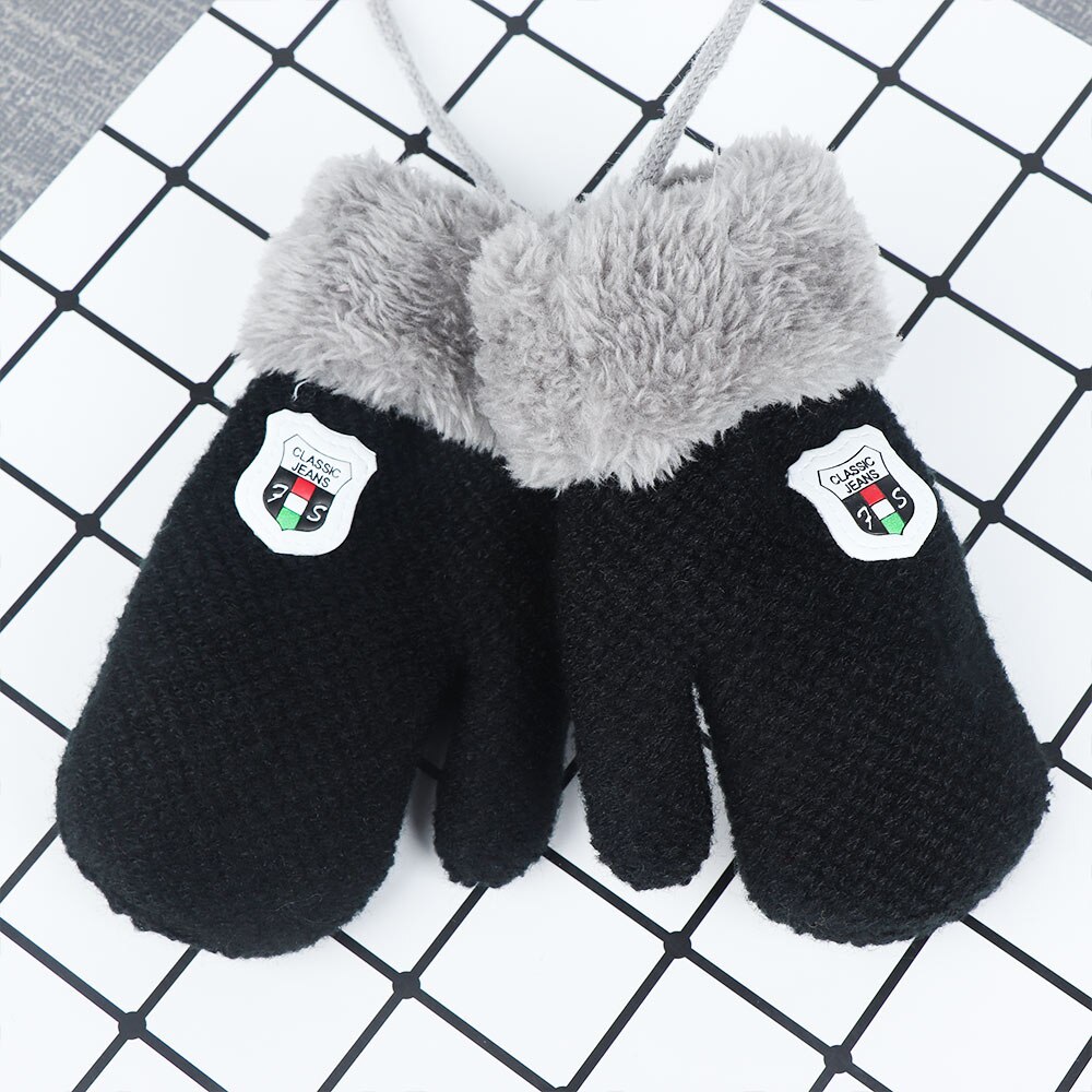 Nuovo Arrivo di Inverno Del Bambino Delle Ragazze Dei Ragazzi A Maglia Guanti Caldi Guanti di Corda Finger Completa Mittens Guanti per I Bambini Del Bambino Bambini CTMC4A17: black