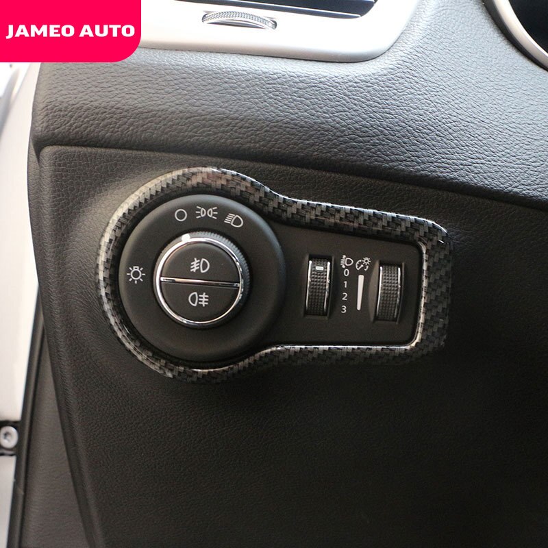 Jameo Auto 1Pc Car Interior Accessories Fit for Fiat 500X 500 X - Auto Headlight Switch Knob Cover Trim Stickers