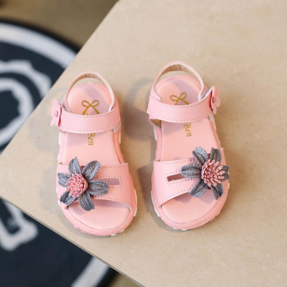 Smuk blomst baby pige sommer sandaler børn bløde flade prinsesse børne strandsko til lille pige 1 2 3 4 5 6 år gammel