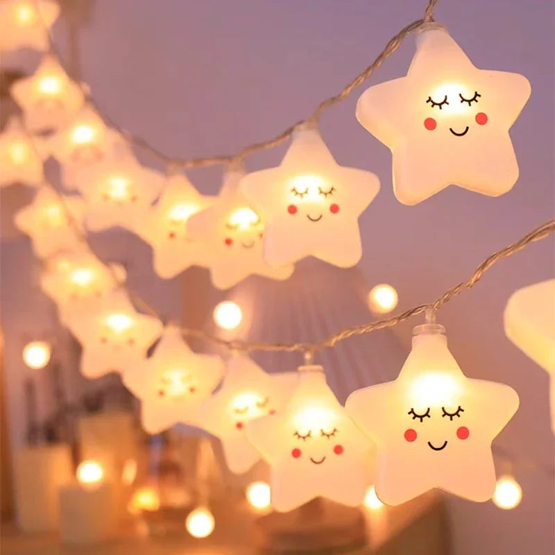 LED-Lichter String Star Girlande Lampe USB/Batterie für Wohnzimmer im Freien Garten Camping Hochzeit Weihnachts feier Dekor betrieben