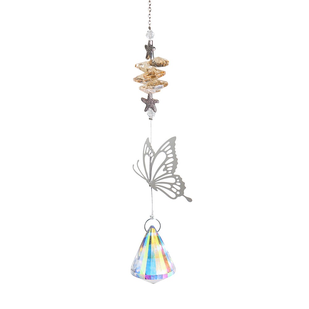 Crystal Windchimes Sun Catcher Crystal Prism Pendant Rainbow Maker Butterfly Car Hanging Pendant Window Curtain Wind Chime: 7