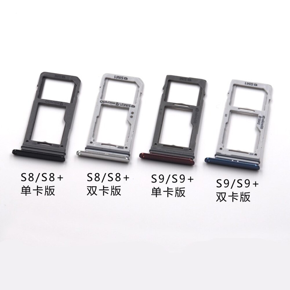 Double carte Sim/carte Sim unique + plateau de fente pour support Micro SD pour Samsung Galaxy S9 / S9 Plus