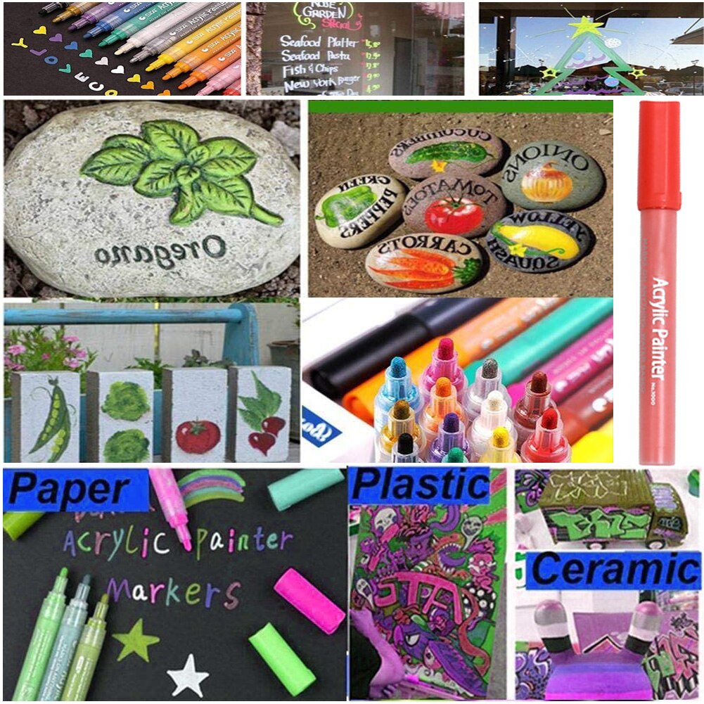 1pcs Marker Pen Waterproof Paint Drawing Pen Permanent Marker DIY Graffti Marker Office School Stationery Student