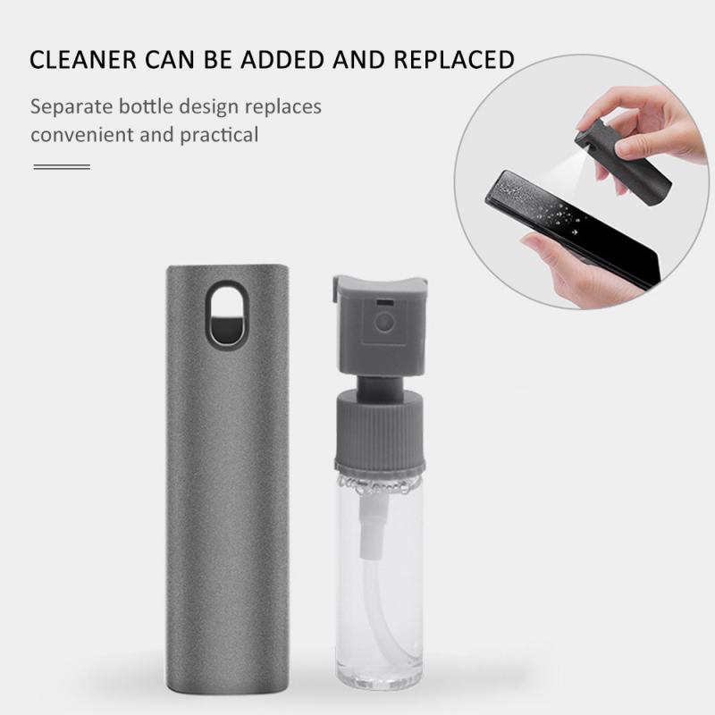 2 In 1 Phone Screen Cleaner Spray Computer Mobile Phone Screen Dust Removal Tool Microfiber Cloth Sets Cleaning Artifact