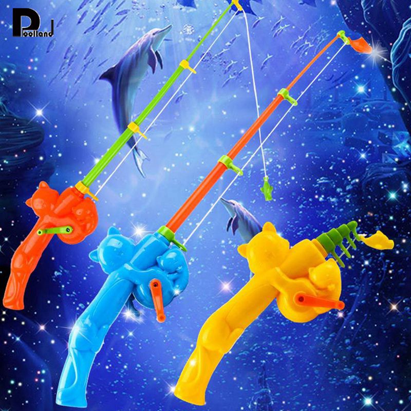 Intrekbare Pole Vissen Games Magnetische Vis Hengel Speelgoed Voor Kids Kinderen Outdoor Fun Kids Interactieve Speelgoed Plastic 42Cm