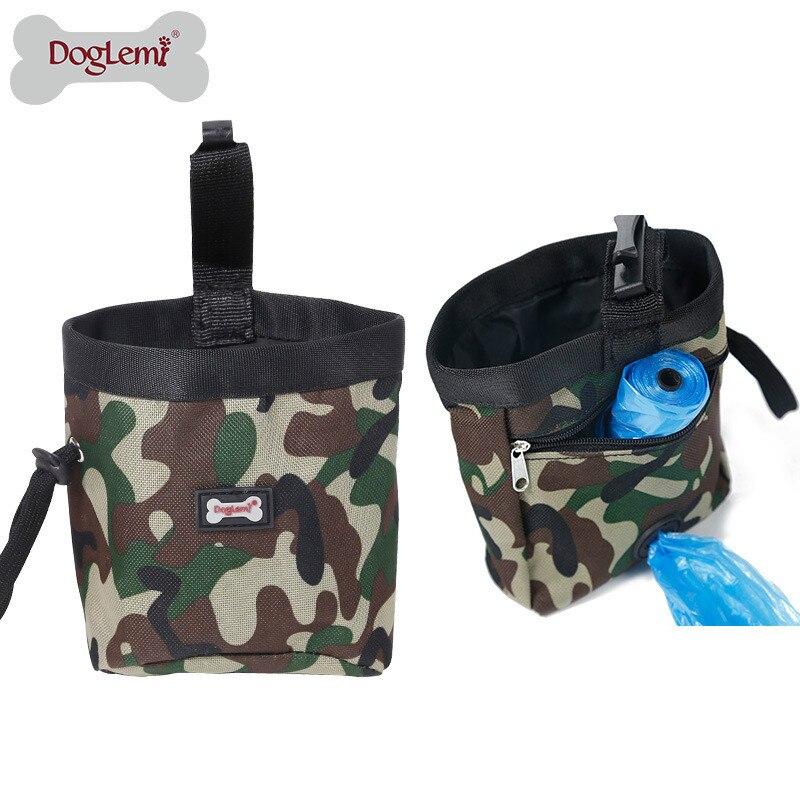 Camouflage Pet Training Tas Huisdier Vuilnis Outdoor Snack Tas Multifunctionele Hond Wandelen Tas: green