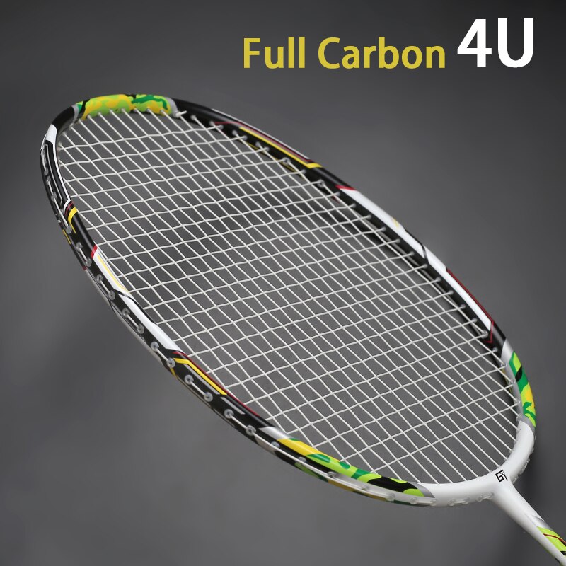 Camouflage Print Super Licht Carbon Fiber Badminton Rackets 4U 82G Geregen Professionele Racket Met Strings Zakken
