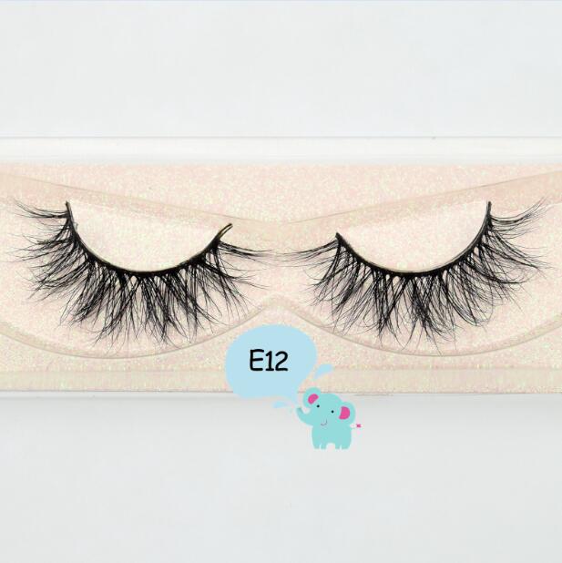 Visofree Mink Eyelashes 3D Mink Lashes Thick HandMade Full Strip Lashes Cruelty Free Korean Mink Lashes Natural False Eyelashes: E12