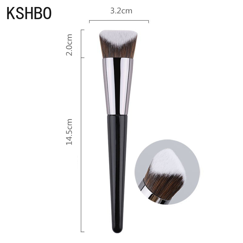KSHBO-brocha para Base de maquillaje para mujer, 47 cabezales de escoba, brochas de reparación de sombra de Base líquida, herramientas profesionales de belleza: Gris oscuro