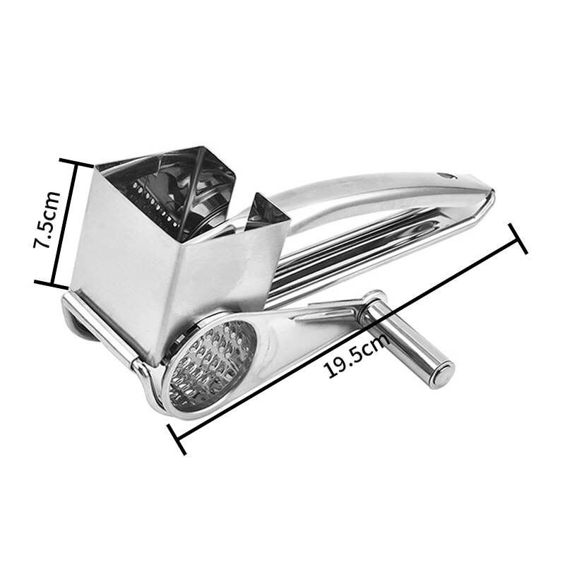 Holaroom Rotary Cheese Grater 4 Drums Blades Cheese Cutter Stainless Steel Cheese Slicer Shredder Butter Cutter Kitchen Gadgets