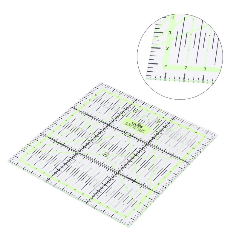 VOANZO Acryl Naaisjabloon – Transparant Liniaal Voor Patchwork, Met Afgeronde Hoeken, Maatmarkeringen, Voor Quilten En Naaiprojecten