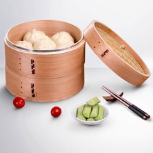 kitchen accessories Great 2 Tier Durable Cookware Bamboo Steamer Chinese Kitchen Cookware Rice Pasta Cooker Set With Lid