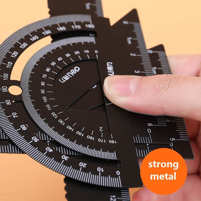 1 sæt 4 stk metal lineal sæt matematik sæt lige lineal trekantet lineal vinkelmåler klar skala elever skoleartikler delikatesse 79510