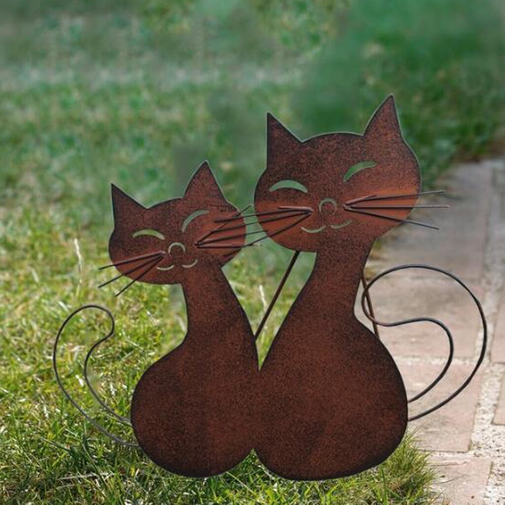 Waterproof Garden Home Animal Crafts Cat Modeling Ornaments Statue Sculpture Indoor Outdoor Art Decor