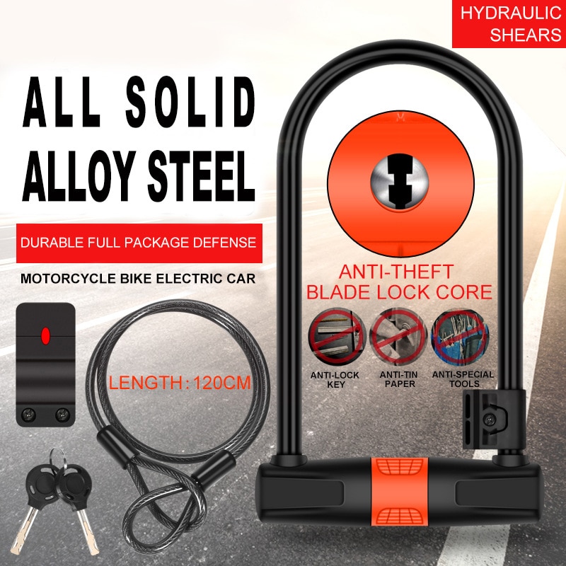 u lock bike wire Key cable bicicleta MTB bicycle lock cycling control pad safety rear ring motorcycle security lock anti theft