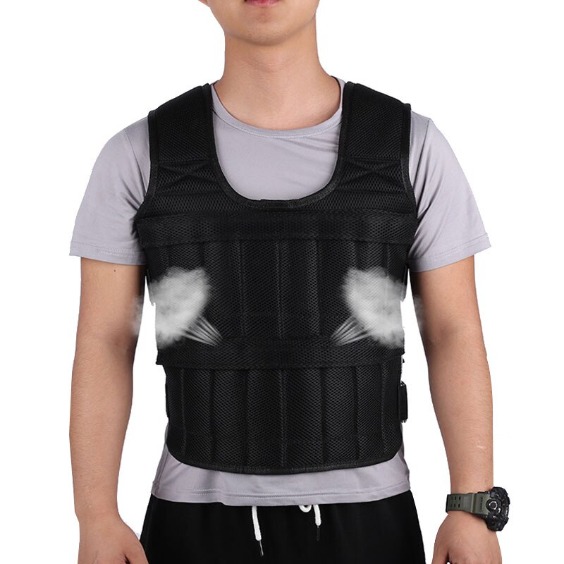 30KG Loading Weight Vest Fitness Boxing Gym Equipment Adjustable Waistcoat Jacket Gym Load Sand Clothing entrenamiento con peso