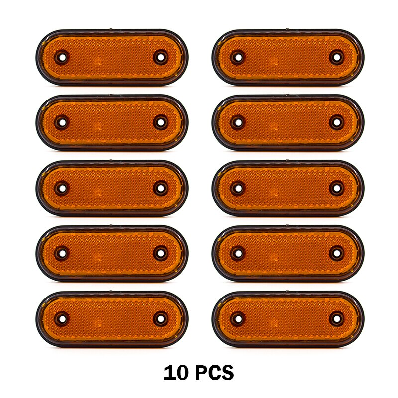 10x Oval 20 LED Side Outline Marker Light Turn Signal Clearance Light Lamp 24V Pickup Trailer Truck Lorry Waterproof Amber