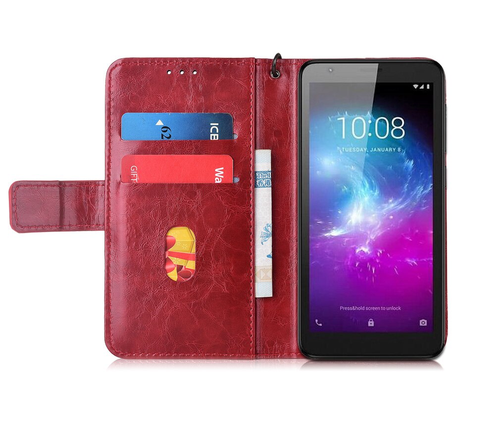 Flip Leather Case For ZTE Blade L8 Fundas Printed Flower 100% Special wallet stand case with Strap