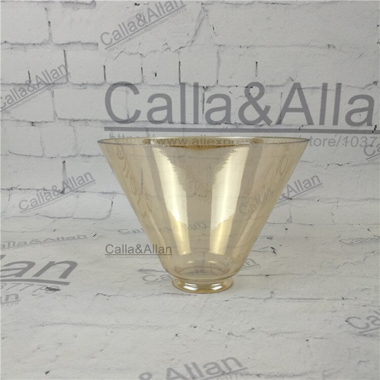 Amber/clear glass shade D180mmX135mm DIY lighting lampshade cone glass pendant light shade your own light glass shade