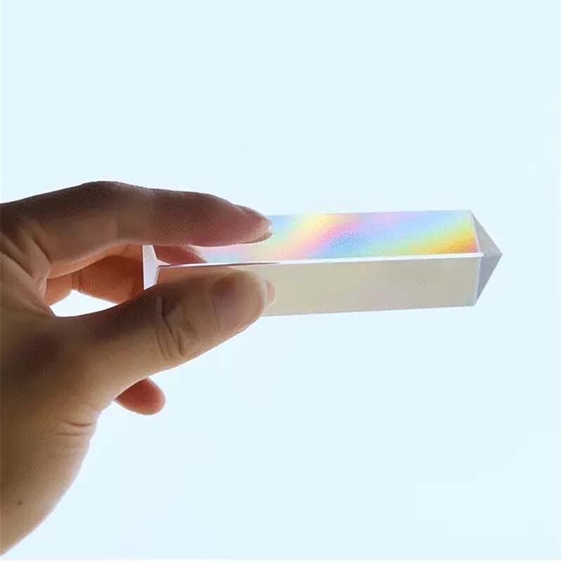 3pc 25x25x80mm Triangular Prism BK7 Optical Prisms Glass Physics Teaching Refracted Light Spectrum Rainbow