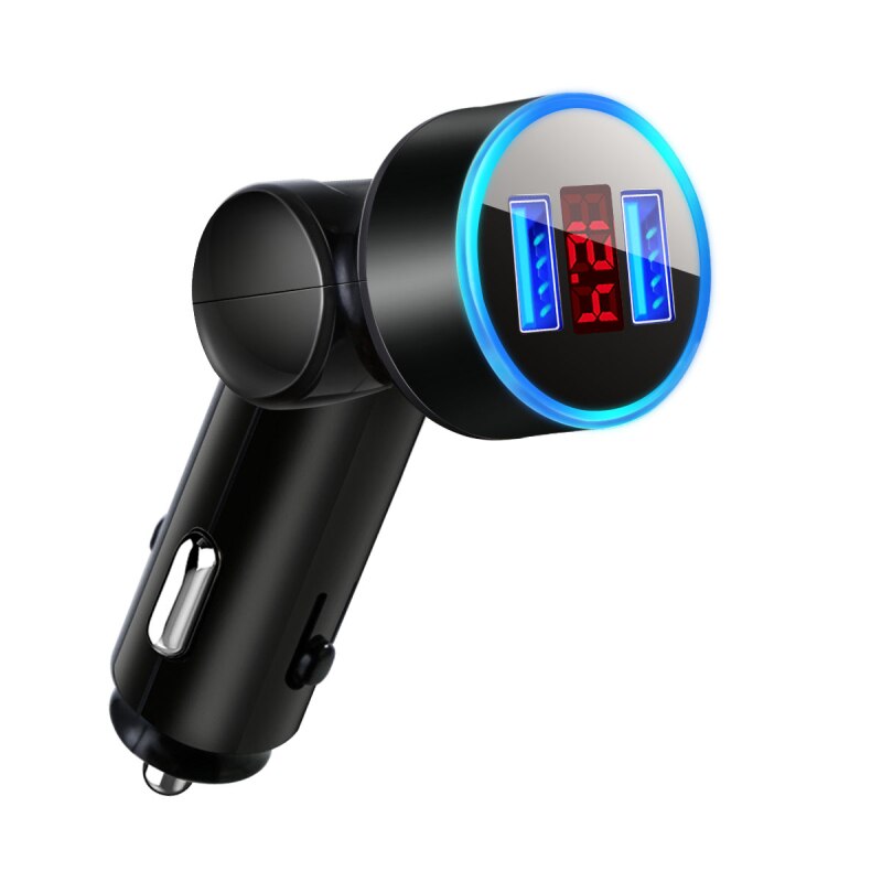 2 Usb Autolader Digitale Display Sigarettenaansteker Opladen Adapter Voertuig Verlichting Converter Micro Usb C Type C Kabel TXTB1: 01