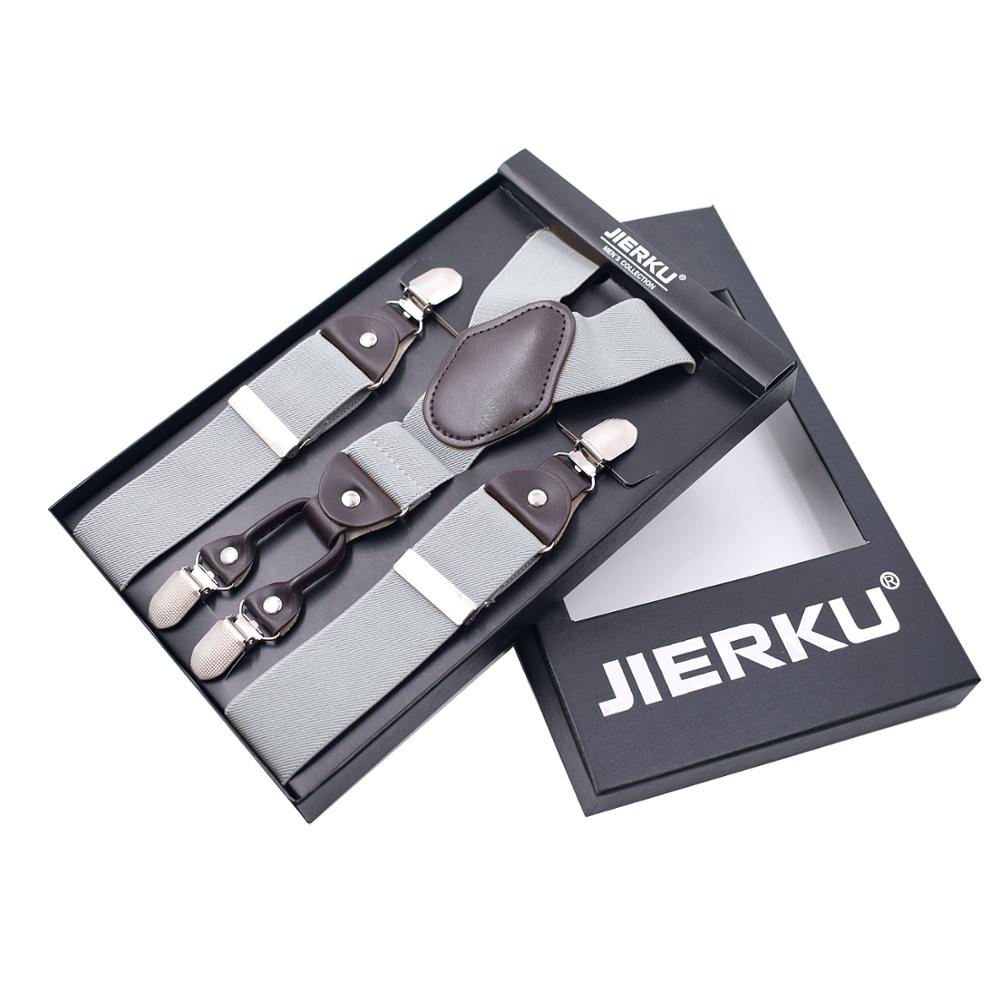 Windj heren bretels effen kleur 4 clip-on bretels elastisch 3.5cm: F07