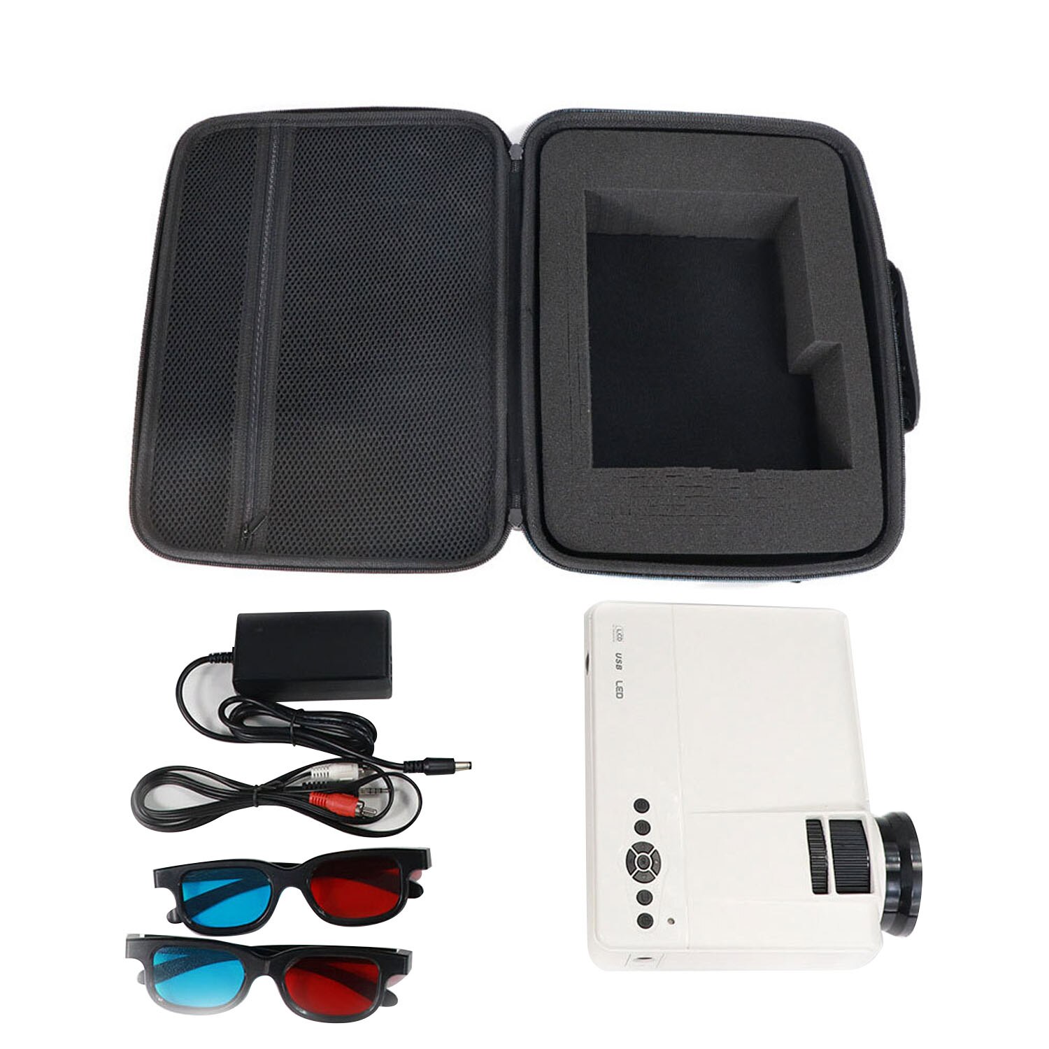 SUNNYLIFE Portable Travel EVA Carrying Case Bag Box Storage Organizer for Ragu Z400 APEMAN LC350 Mini Projector