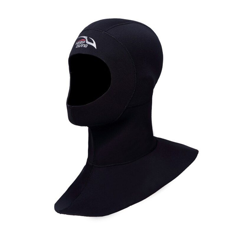 3MM Neoprene Scuba Diving Hood with Shoulder Wetsuit Hood Snorkeling Hat Headgear TOO789: Black / S