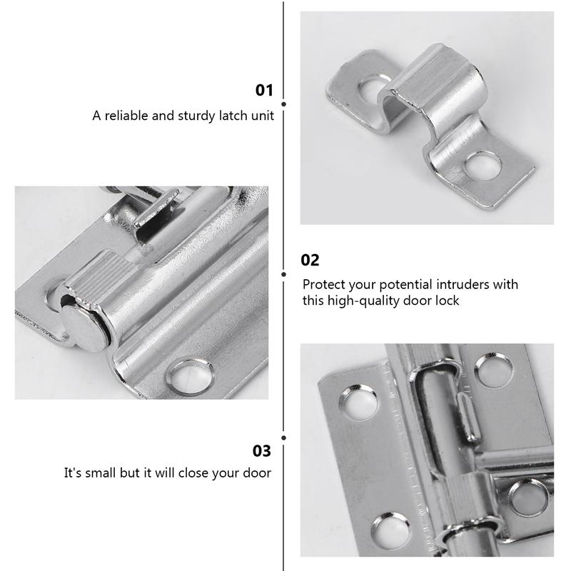 3Pcs Sliding Door Lock Safety Latches Iron Door Latch Anti-Theft Slide Lock Bolt Bathroom Door Lock Home Furniture Door Atches