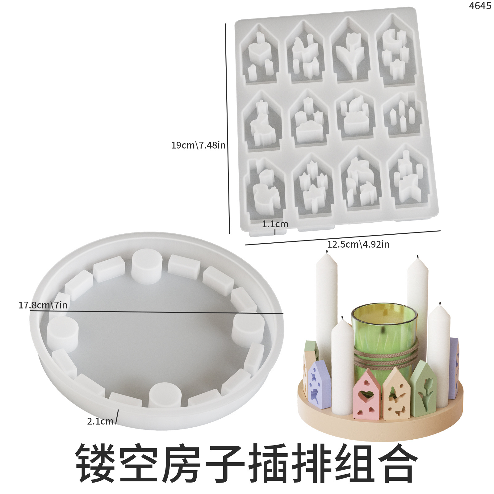 Fai da te casa europea candeliere in gesso ornamento creazione di stampi scheletro foglie d'amore impostato di stampi in silicone per casa di uccelli: Luce Verde