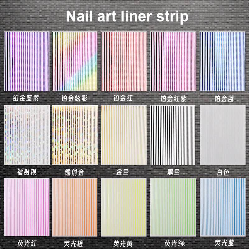 Linia artystyczna paznokci paski złoty fioletowy czarny różowy końcówka robić paznokci akcesoria dekoracyjne samoprzylepne suwak naklejka YJ010