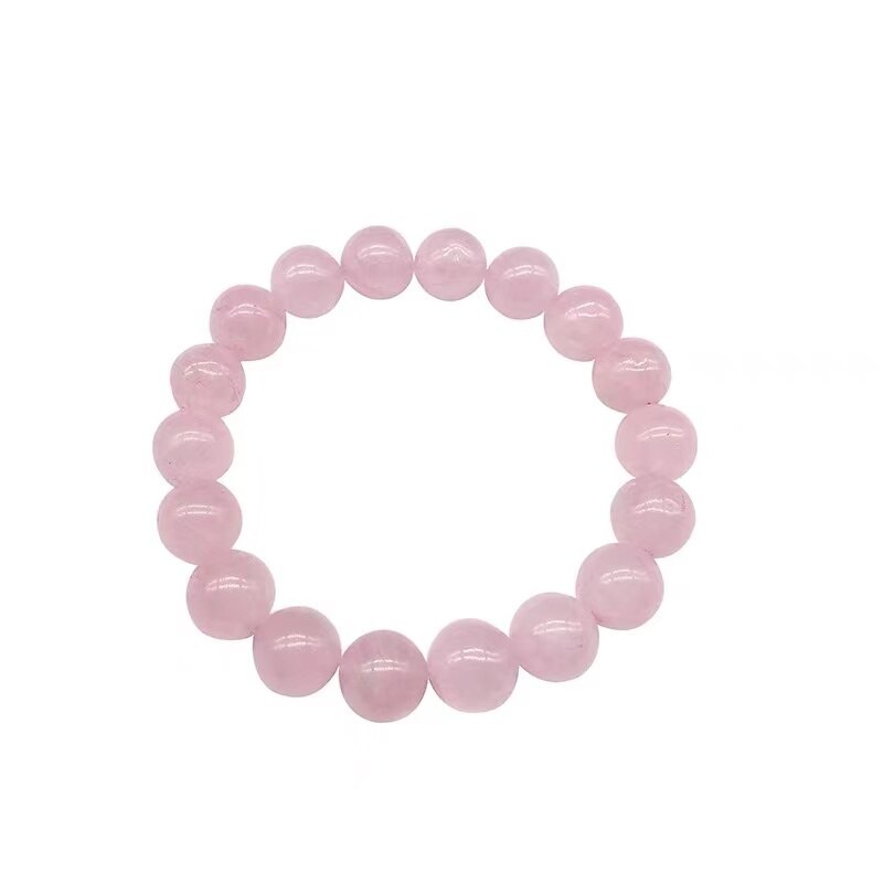 Pulsera elástica de cristal de cuarzo para mujer, brazalete de piedra Natural, rosa, polvo, cordón elástico, ,