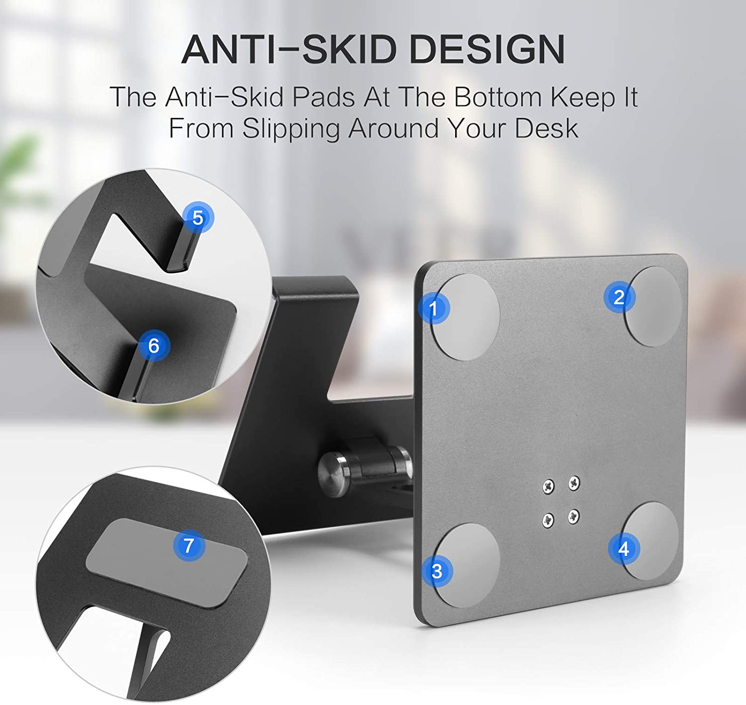 Foldable Metal Desk Tablet Stand for iPhone iPad Xiaomi Adjustable Desktop Cell Phone Holder Universal iPad Accessories Soporte