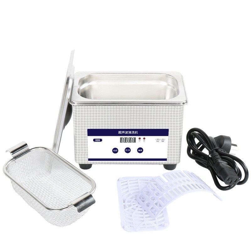 Limpiador ultrasónico de acero inoxidable, máquina de lavado para baño, gafas, joyería, reloj, dentadura, Mini tanque de limpieza por onda de ultrasonido