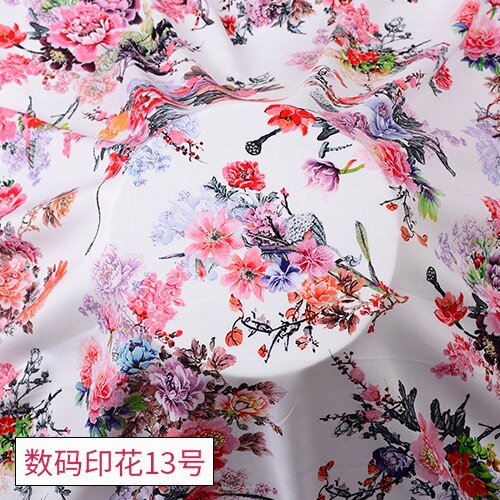 High Grade Digital 3D Printing Cotton Silk Fabric Dress Brocade Sewing By The Meter Floral Plant Color Geometric Printed DIY: Digital printing13