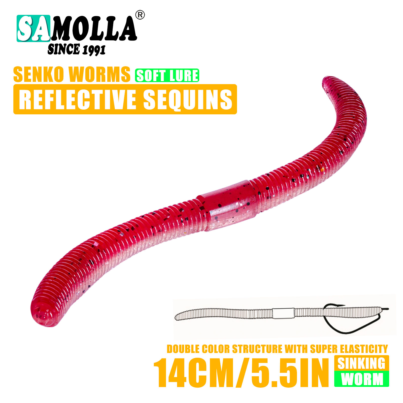 10 cm/14 cm 10/15 unids/bolsa cebo suave Senko gusano palo loco cebos de gusano Leurre Souple Wobblers para todos los peces Pesca señuelo de Pesca de lubina: Beige