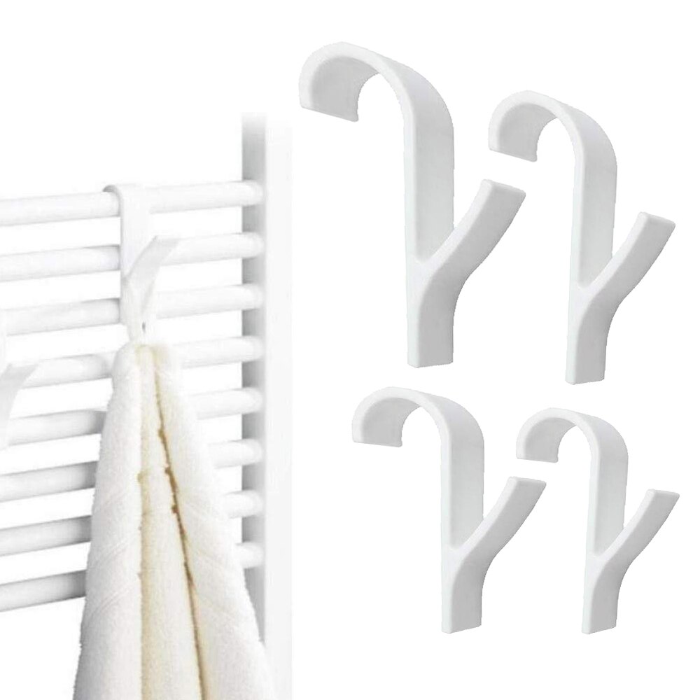 4 o 6 uds de Percha de para climatizada radiador de la toalla de baño gancho soporte colgador de ropa Percha Plegable bufanda Percha blanco