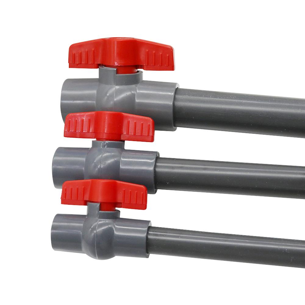 Grey PVC Plastic Slip End Ball Valve 20/25/32/40mm Inner Diameter 2Way Water flow controller Valve Switch Garden Irrigation Tool