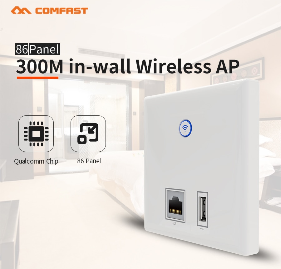 2.4Ghz 300Mbps Comfast Qualcomm Wifi Router Indoor Muur Ap Wifi Signaal Booster Expander Repeater RJ45 Poort Usb Draadloze ap