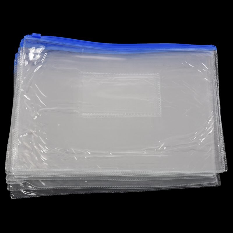 12 x A5 Blue Zip Zippy Bags -Document Clear Plastic Transparent Storage bag
