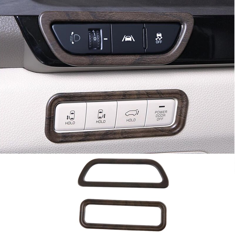 For Kia Carnival KA4 Car peach wood Interiors Window Lift Button Gear Panel Air AC Vent Cover Kit Trim Accessories: 2pcs light switch