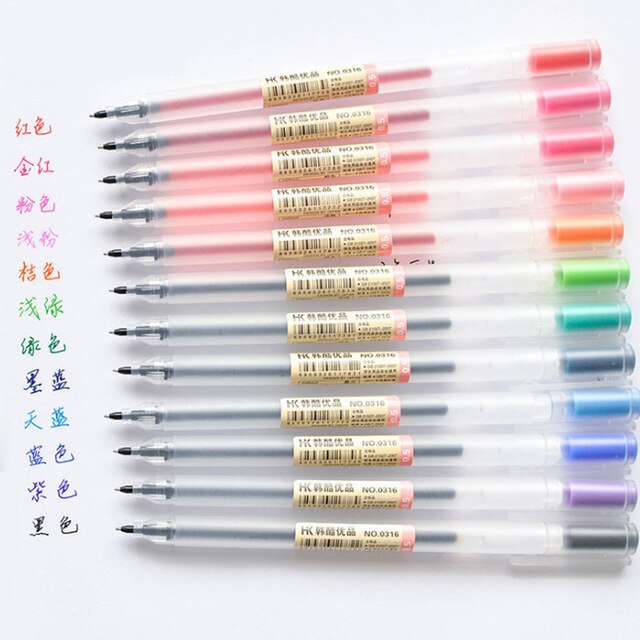 12 stks/partij Dubbele Hoofd Mildliner Markeerstiften Art Marker Markeerstiften Pastel Markers Aquarel Fluorescerende Tekening Pen: 12color gel pen