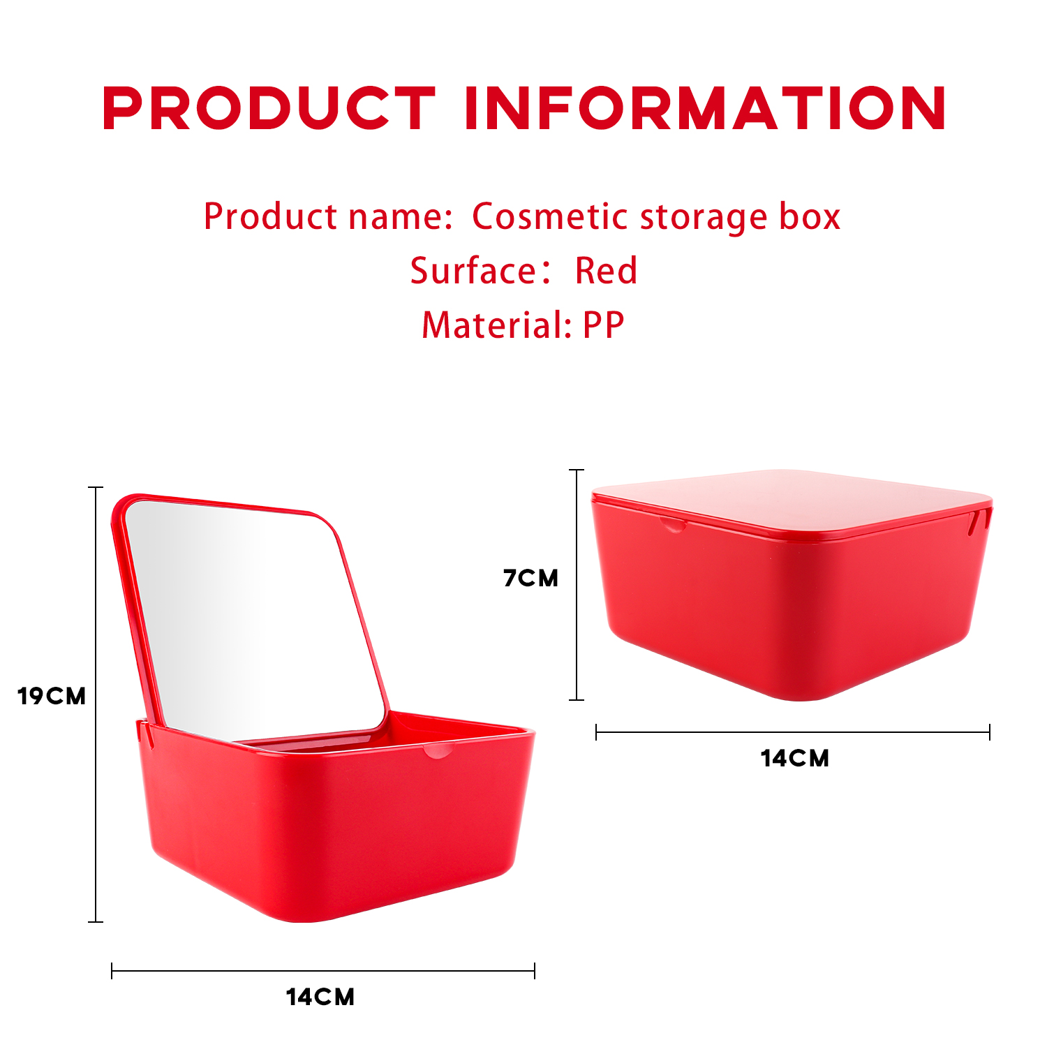 Portable Makeup Mirror Set With Storage Box Container Vanity Mirror Desktop Organizer for Cosmetics