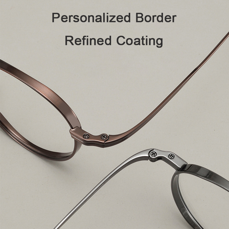 Små runde titanbriller merkevare ovale briller vintage justerbar nesepute utvidede innfatninger