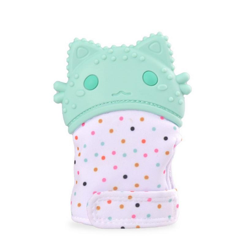 Manopla para dentición de bebé, mitones de silicona, envoltura de dulces, mordedores de sonido, guantes de juguete, juguetes a prueba de mordeduras: B