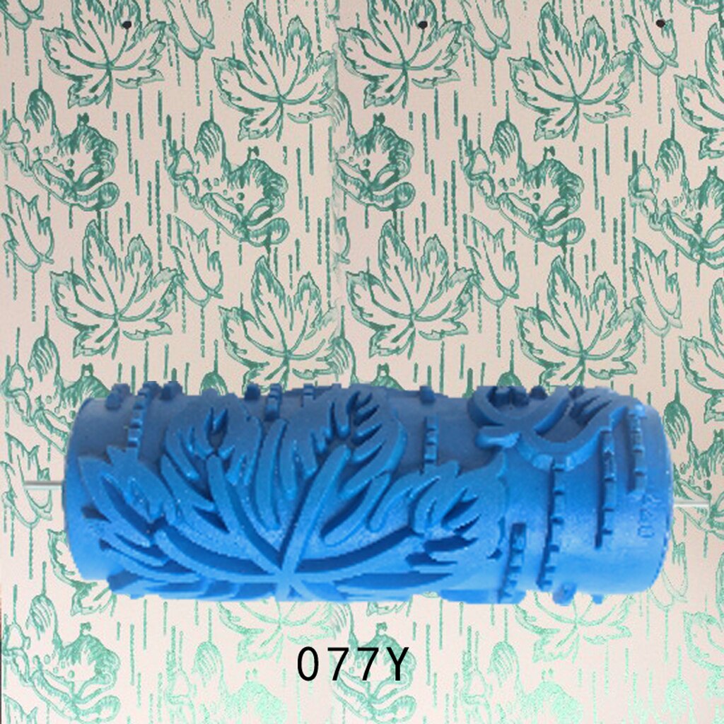 5'' Rubber Embossed Flower Pattern DIY Paint Roller Sleeve Decorative Texture Roller for Wall Painting Machine