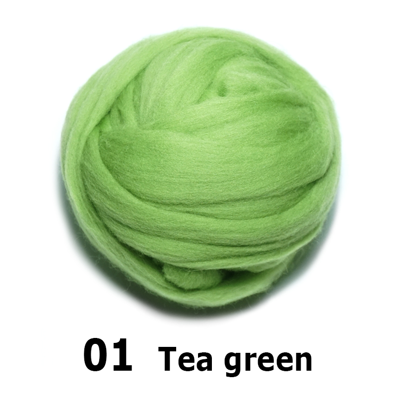 handgemaakte Wolvilt voor vilten 50g Thee groene Perfect in Naald Vilt 01 #