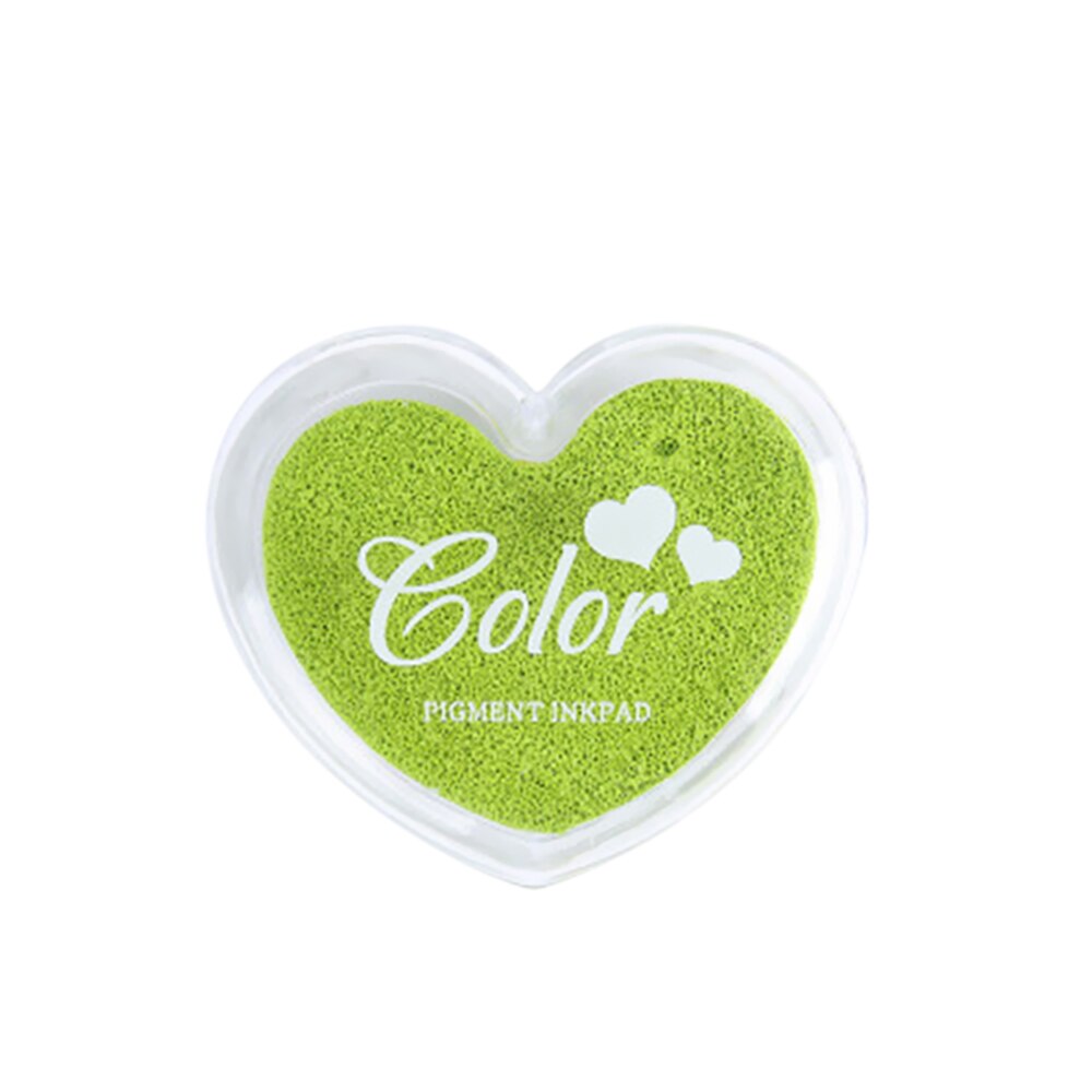 Stationary Set Craft Finger Ink Pad Candy Colors Heart-Shaped Fingerprint Inkpad for DIY Scrapbooking Rubber Card Making: Green