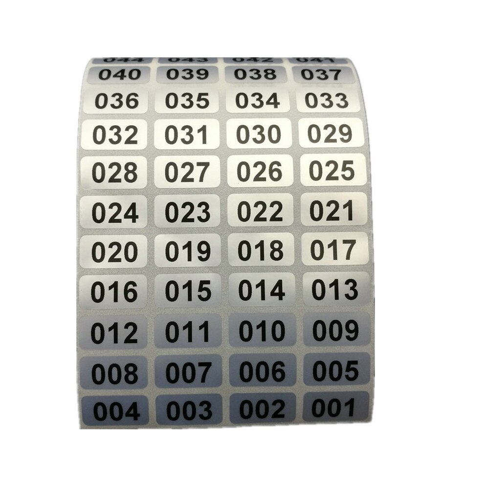 1000 etiketten Fortlaufende Nummer Inventar Lagerung Aufkleber Wasserdicht 20mm x 10mm 001 zu 10000 Für Wahl: 001 zu 1000